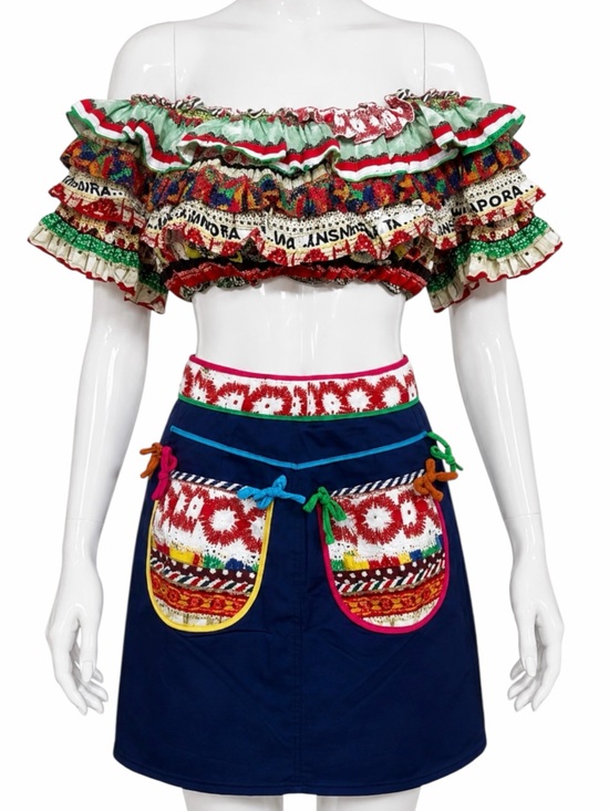 Moschino Dresses & Skirts - 1990’s Moschino Jeans Vintage Rare Off The Shoulder Top And Skirt Set